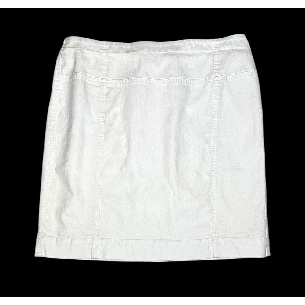 AK Anne Klein White Stretch Cotton Mid Thigh Mini Skirt Size Women’s Size 14
